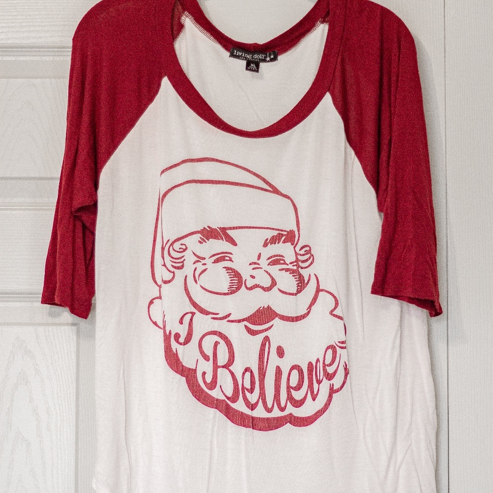 Living Doll | Santa "I Believe" Shirt